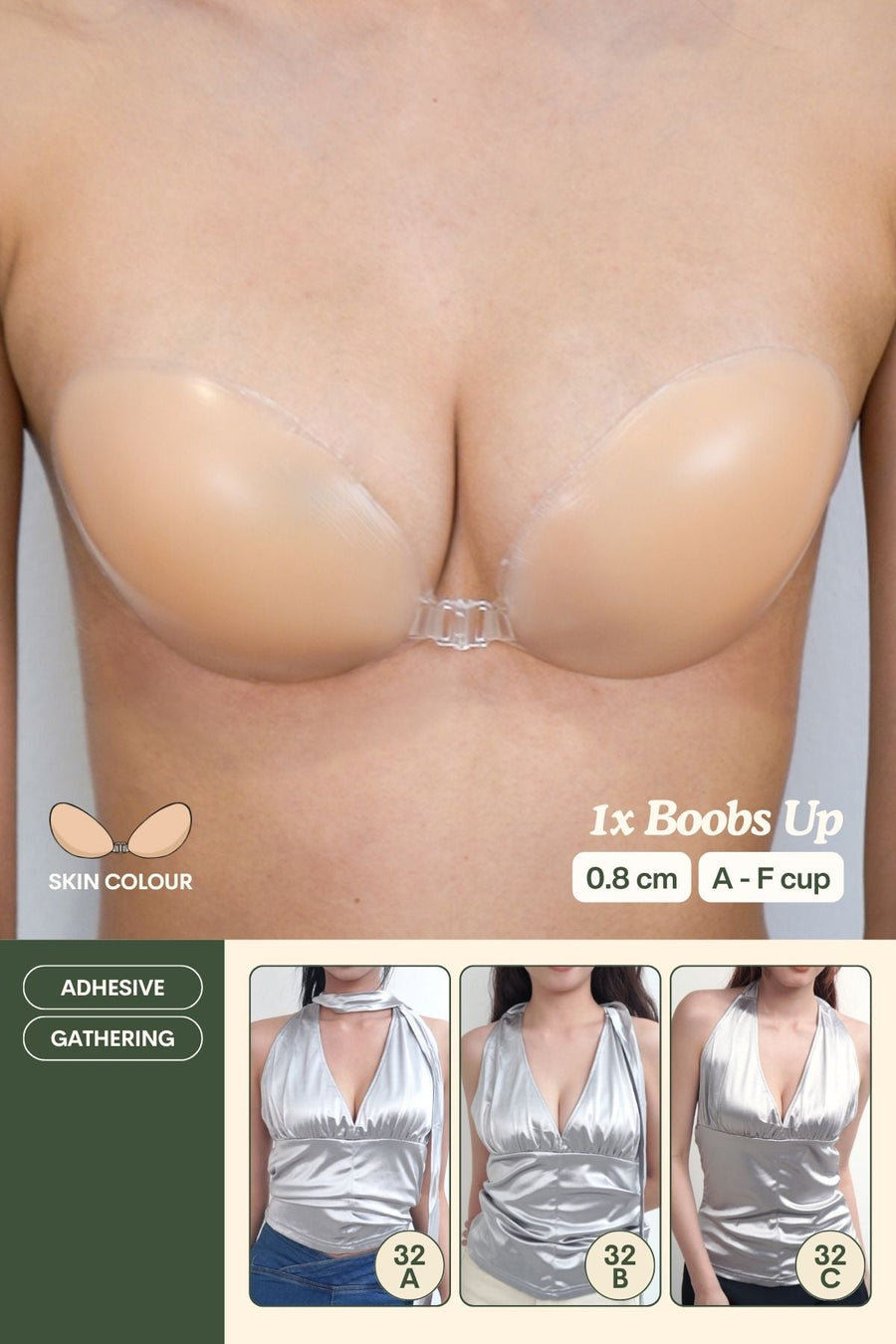 1X Boobs Up Nubra In Skin (0.8 cm)
