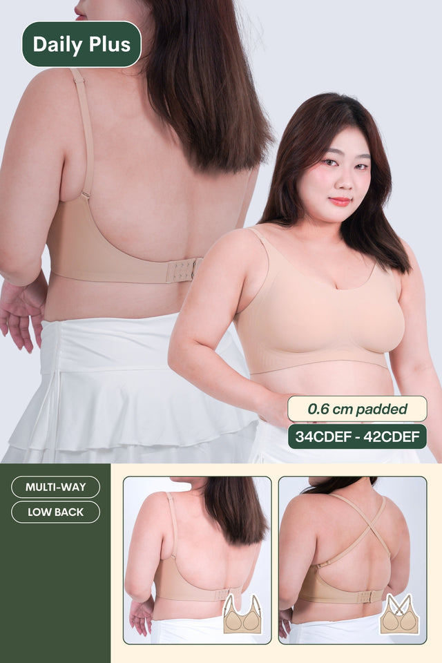 Daily Plus Low Back Multi-Way Bra In Warm Skin