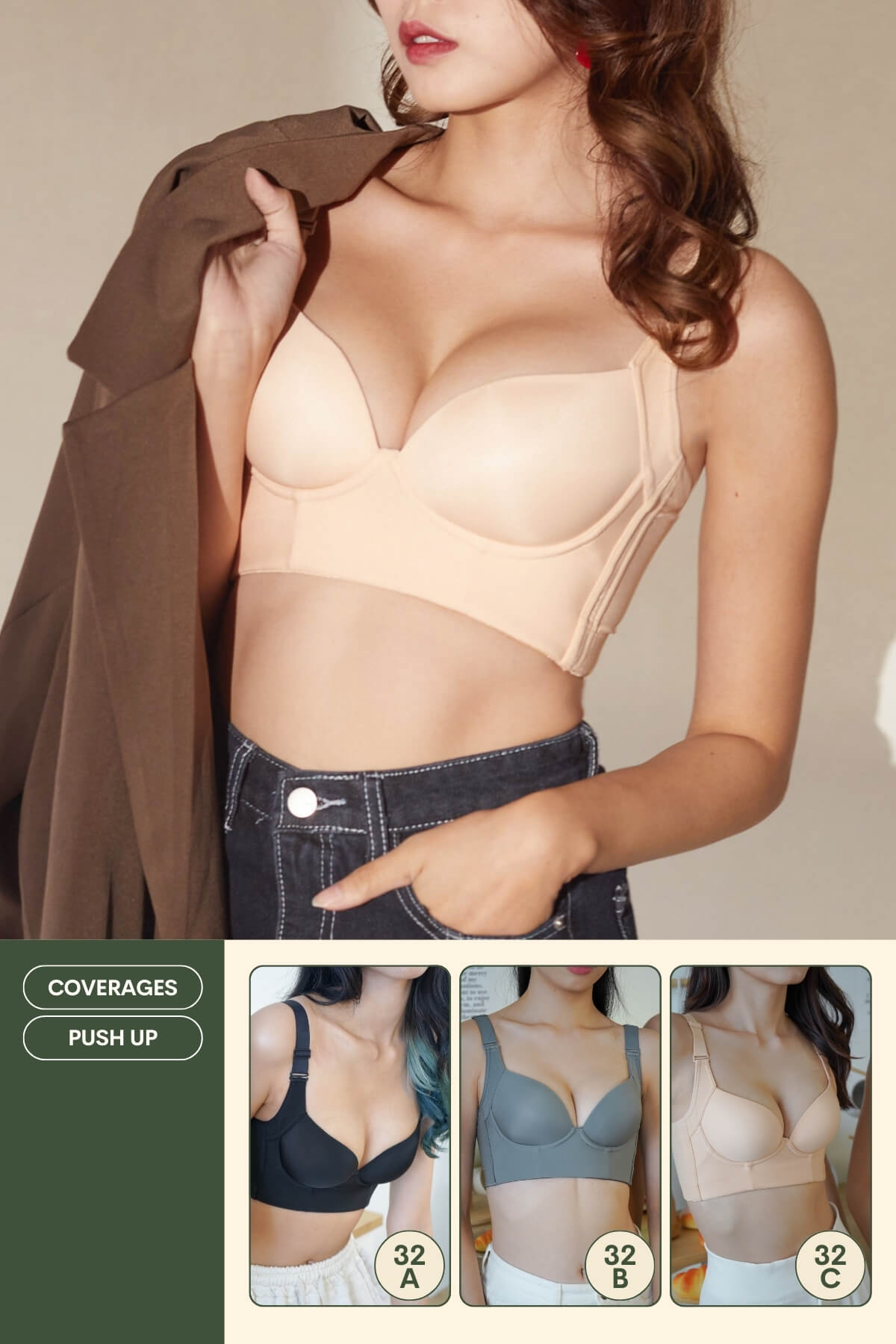 Day Shaper Specialised Boobs Reshaping Push Up Bra In Peach Puff - Bra - Coverage & Push Up - Adelais Official