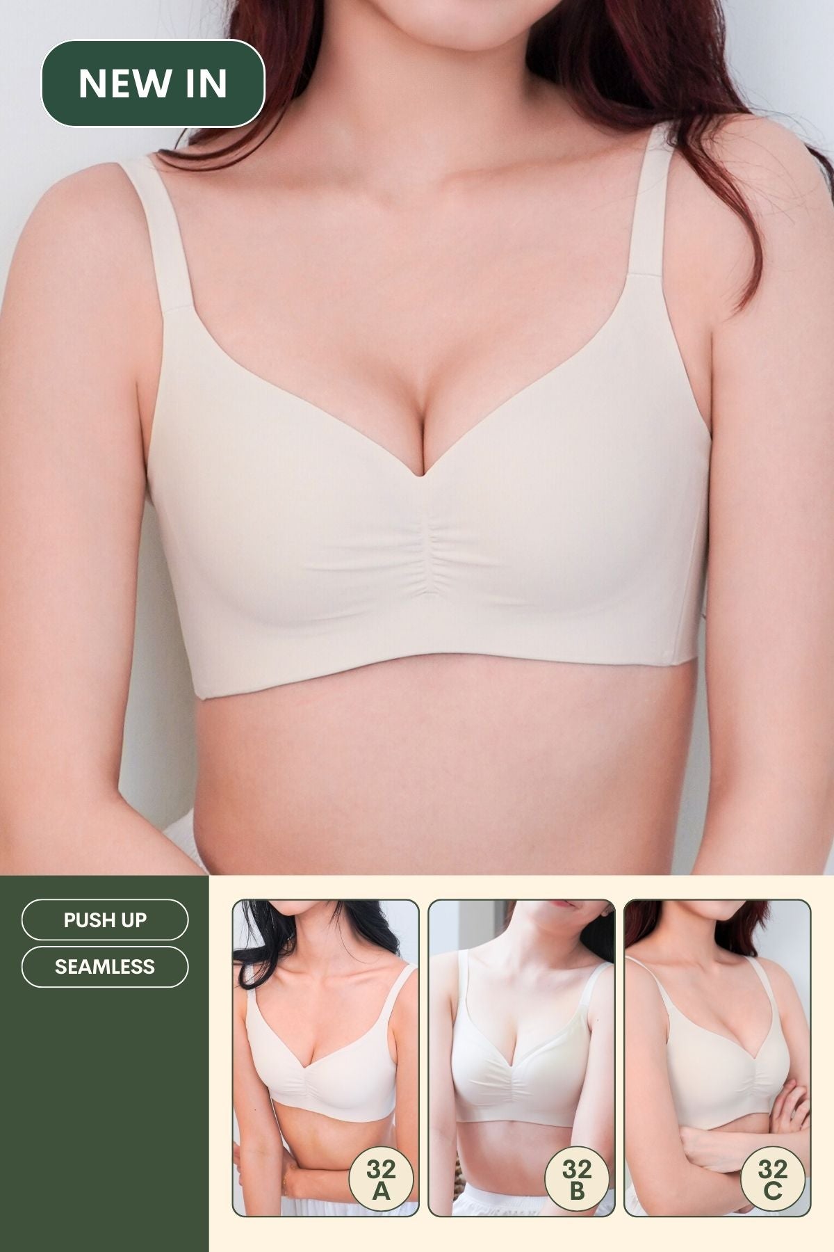 One-Piece Seamless Ultra-Soft Push-Up Bra