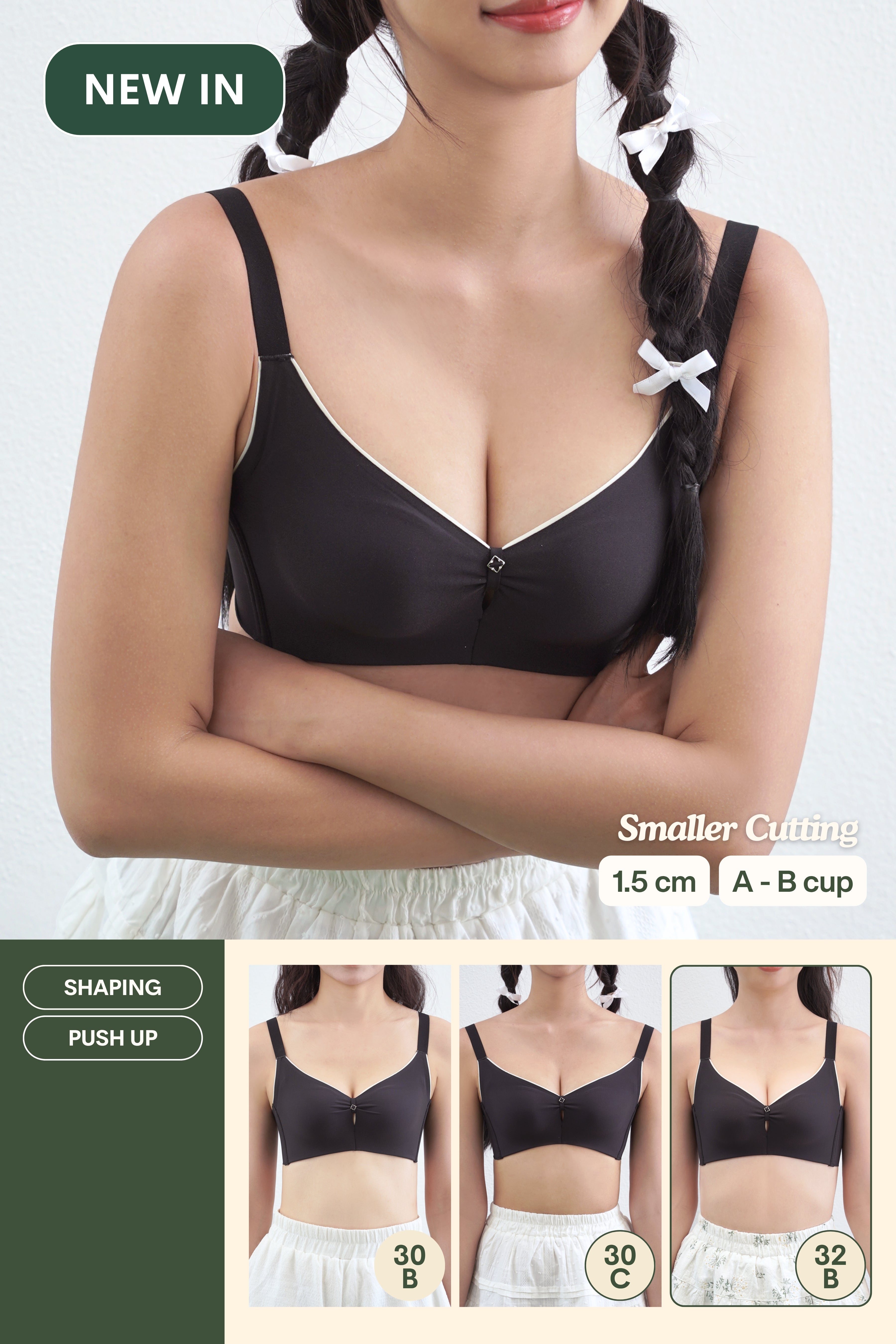 Refine SilkLite 2.0 Shaping Push Up Bra In Black - Bra - Coverage & Push Up - Adelais Official