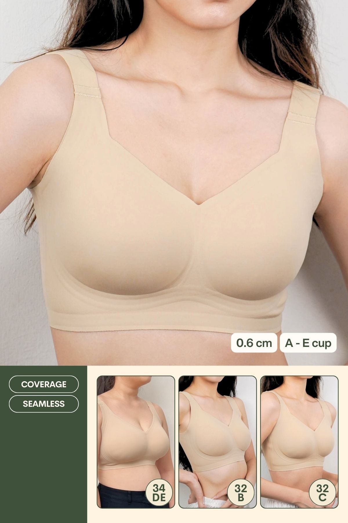 Routine Lite Perfect Uplifting Seamless Bra (S - 3XL) In Warm Natural - Bra - Full Coverage & Natural Uplift & Seamless - Adelais Official