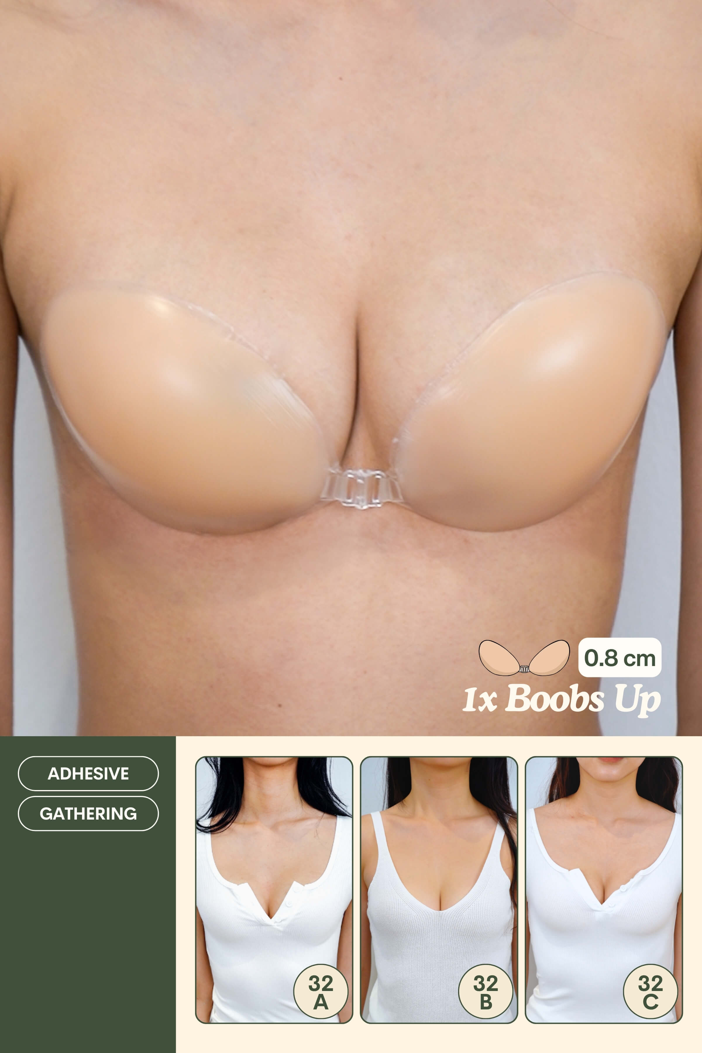 1X Boobs Up Nubra (0.8 cm) - Adhesive Bras (Nubra & Nipple Cover) - Adelais Official