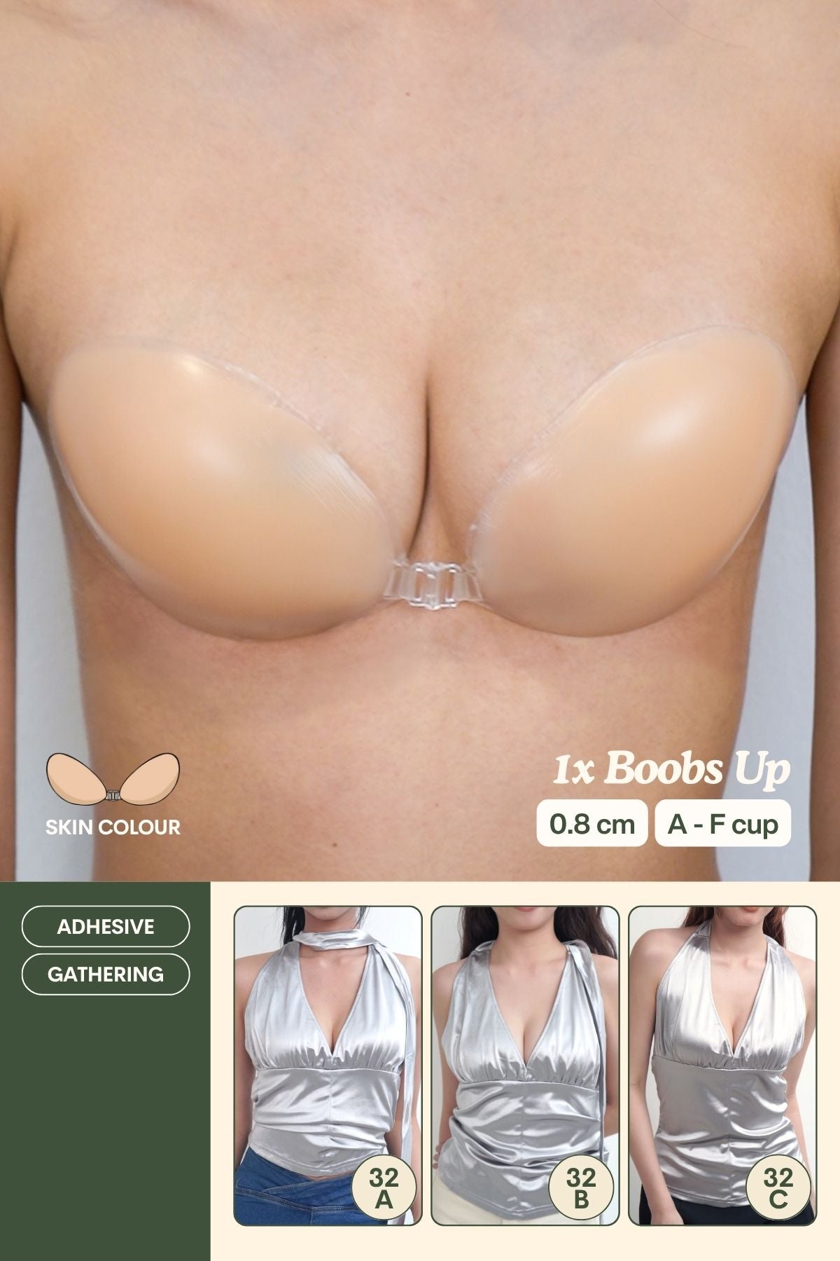 1X Boobs Up Nubra In Skin (0.8 cm) - Adhesive Bras (Nubra & Nipple Cover) - Adelais Official