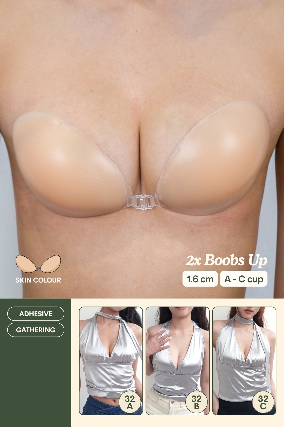 2X Boobs Up Nubra In Skin (1.6 cm) - Adhesive Bras (Nubra & Nipple Cover) - Adelais Official