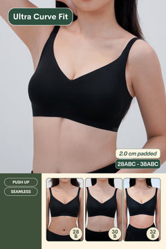 Ultra Curve Fit Seamless Push Up Bra In Black