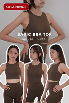 Basic Bra Top In Olive Brown