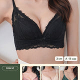 Cara Push Up Bra Set with 3CM Extra Thick Padded In Black - Bra - Push Up - Adelais Official