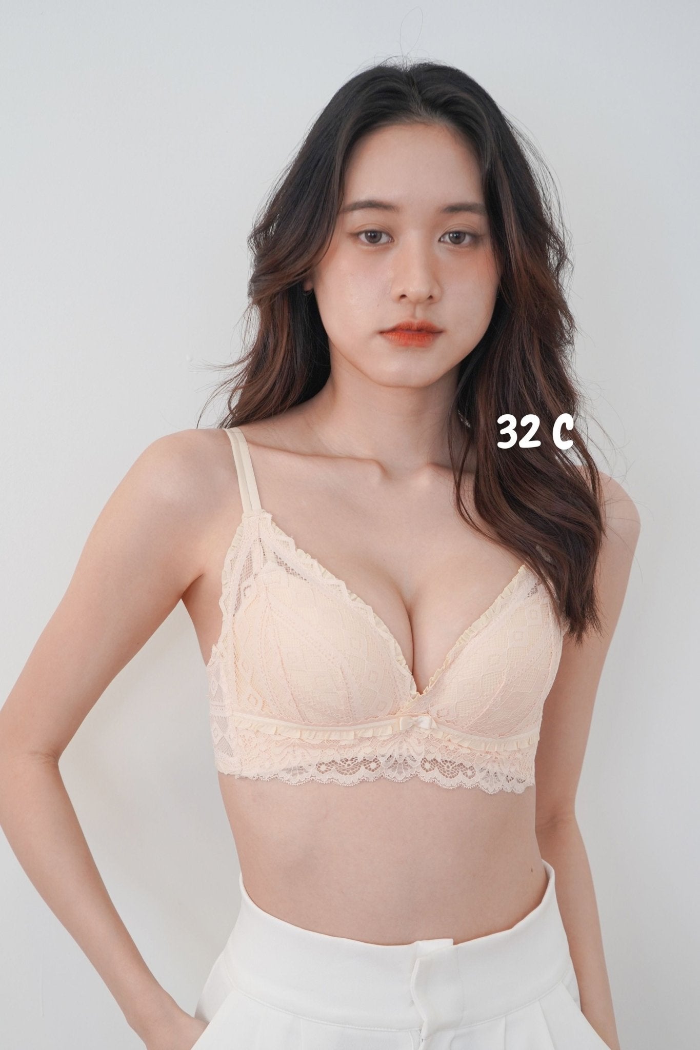 Cara Push Up Bra Set with 3CM Extra Thick Padded In Cornsilk - Bra - Push Up - Adelais Official