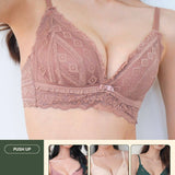 Cara Push Up Bra Set with 3CM Extra Thick Padded In Light Coral - Bra - Push Up - Adelais Official