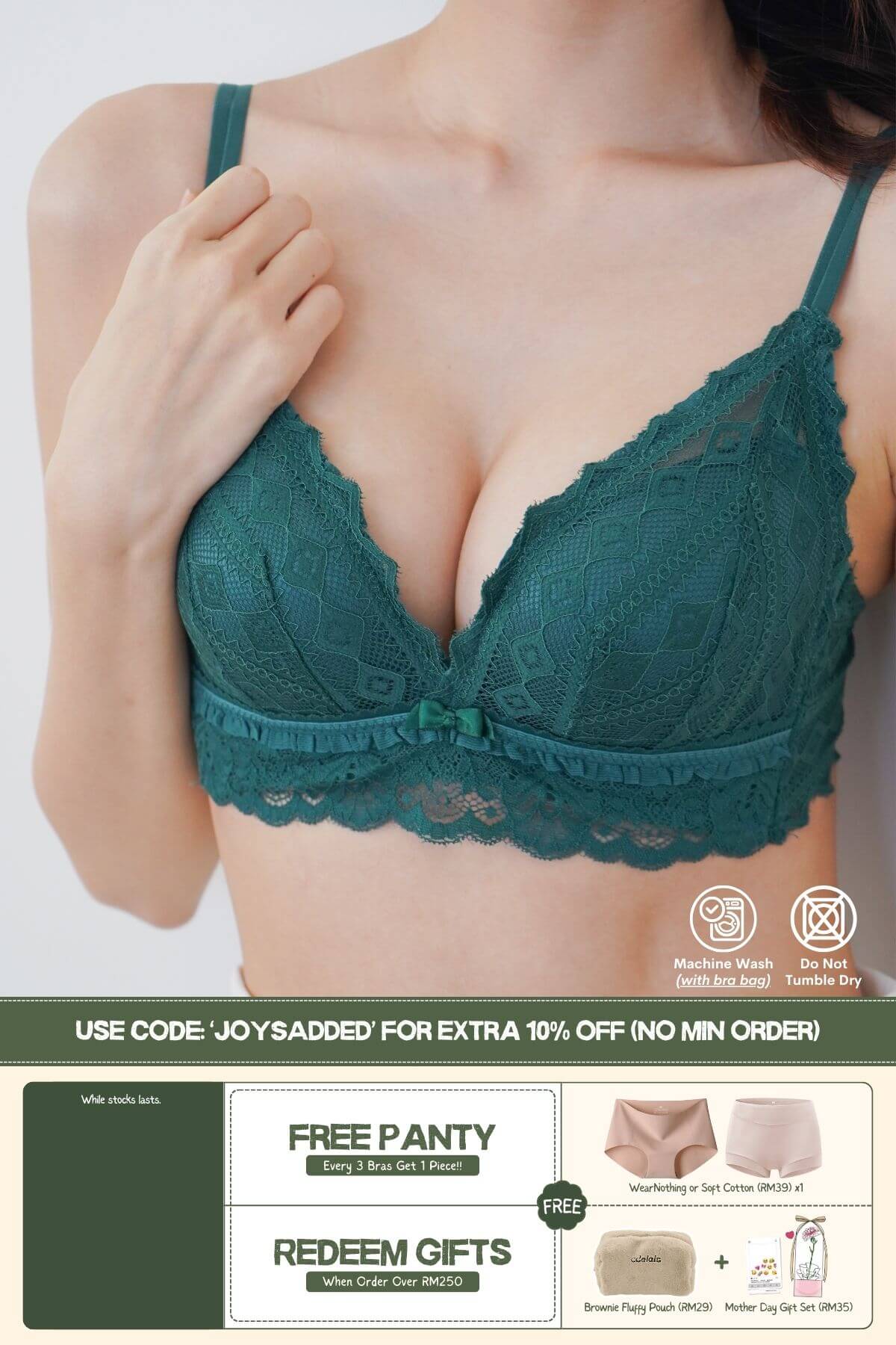 Cara Push Up Bra Set with 3CM Extra Thick Padded In Teal - Adelais Official