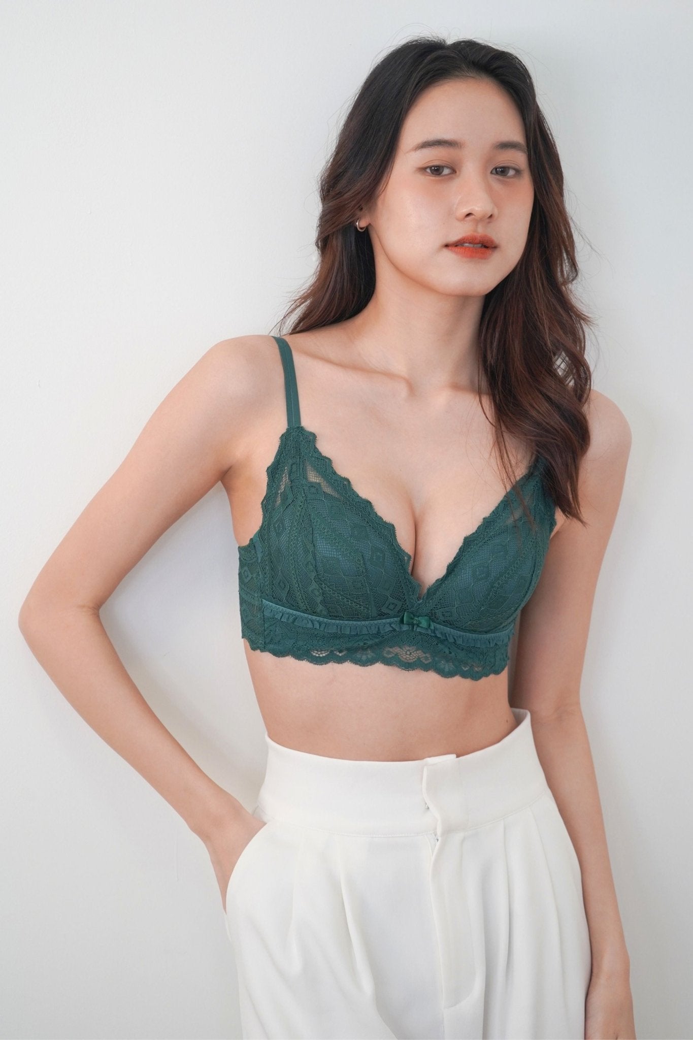 Cara Push Up Bra Set with 3CM Extra Thick Padded In Teal - Bra - Push Up - Adelais Official