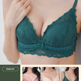 Cara Push Up Bra Set with 3CM Extra Thick Padded In Teal - Bra - Push Up - Adelais Official