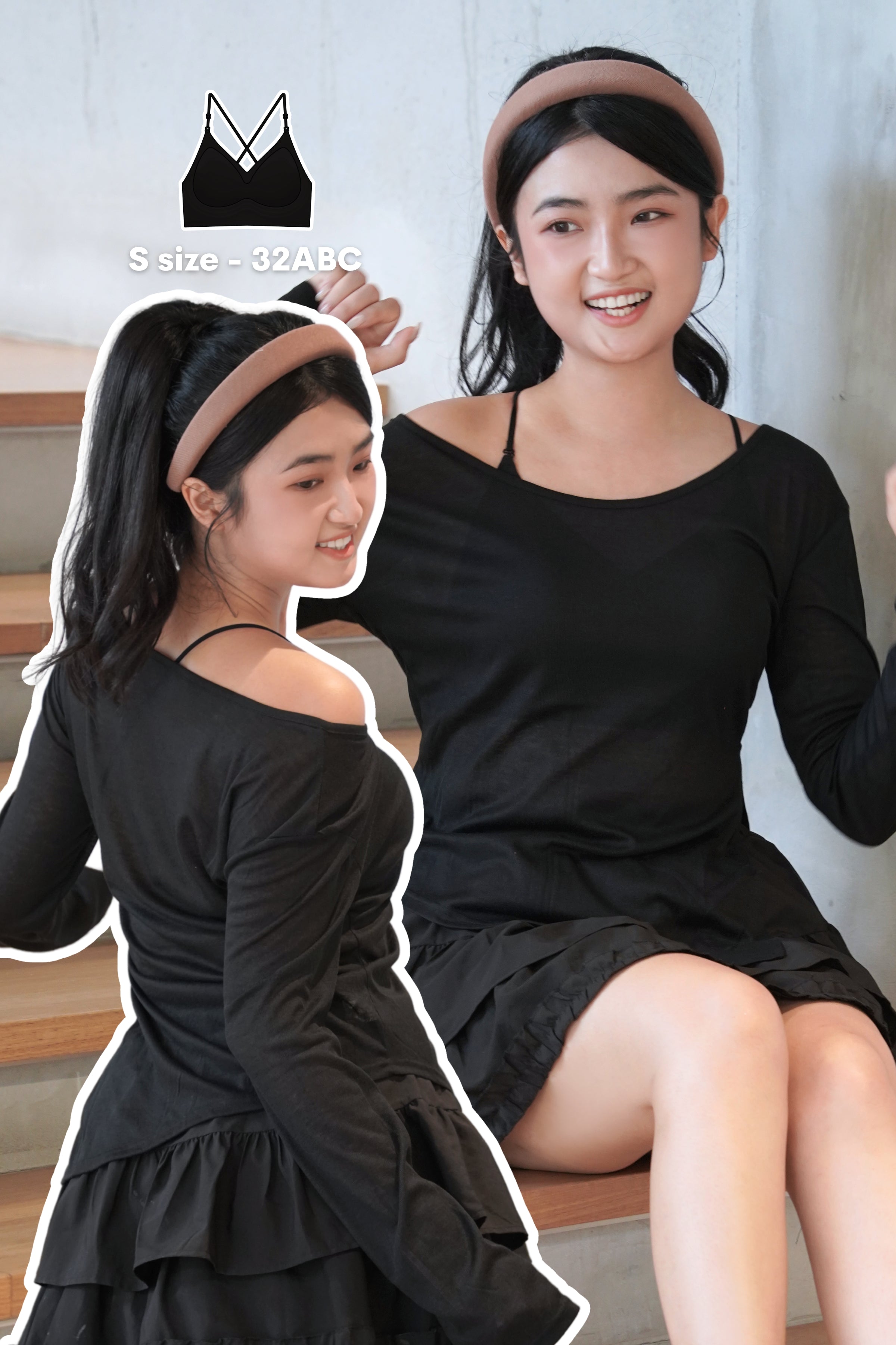 Daily Lite Low Back Multi - way Bra In Black - Bra - Coverage & Natural Uplift & Seamless - Adelais Official