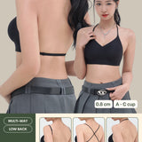 Daily Lite Low Back Multi - way Bra In Black - Bra - Coverage & Natural Uplift & Seamless - Adelais Official