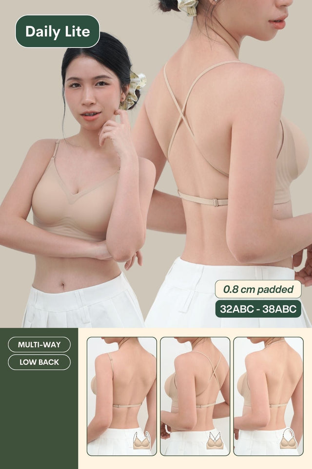 Daily Lite Low Back Multi-way Bra In Warm Skin