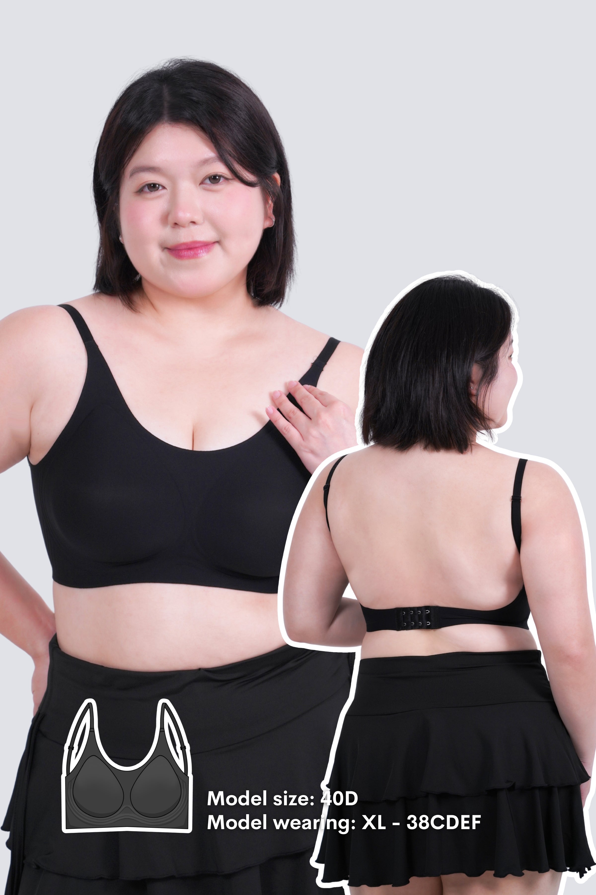 Daily Plus Low Back Multi-Way Bra In Black - Bra - Push Up & Seamless - Adelais Official