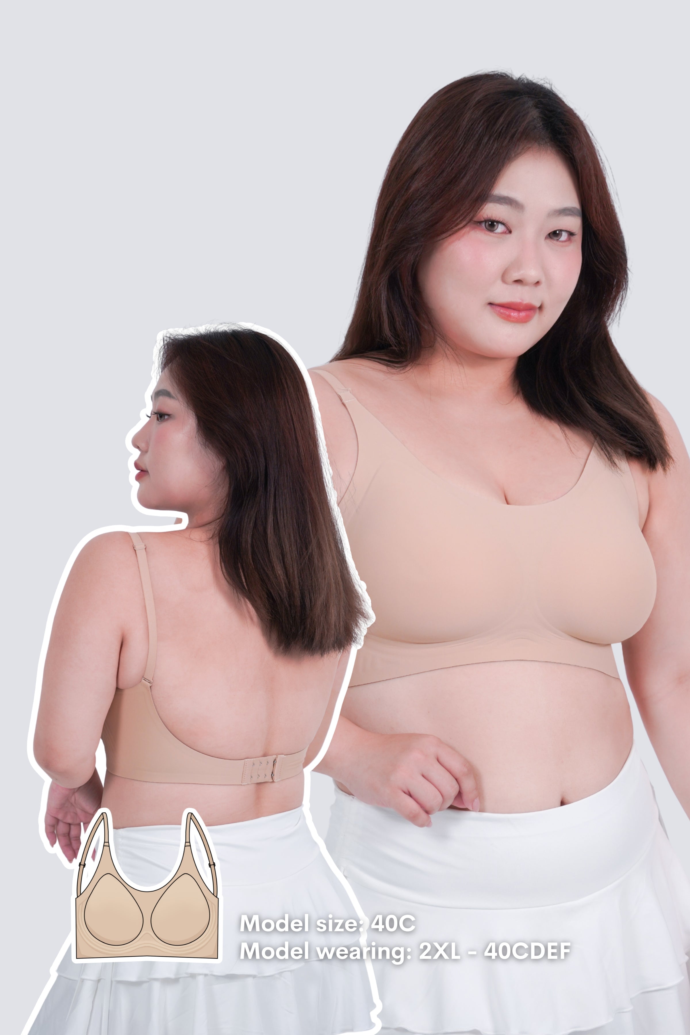 Daily Plus Low Back Multi-Way Bra In Warm Skin - Bra - Push Up & Seamless - Adelais Official