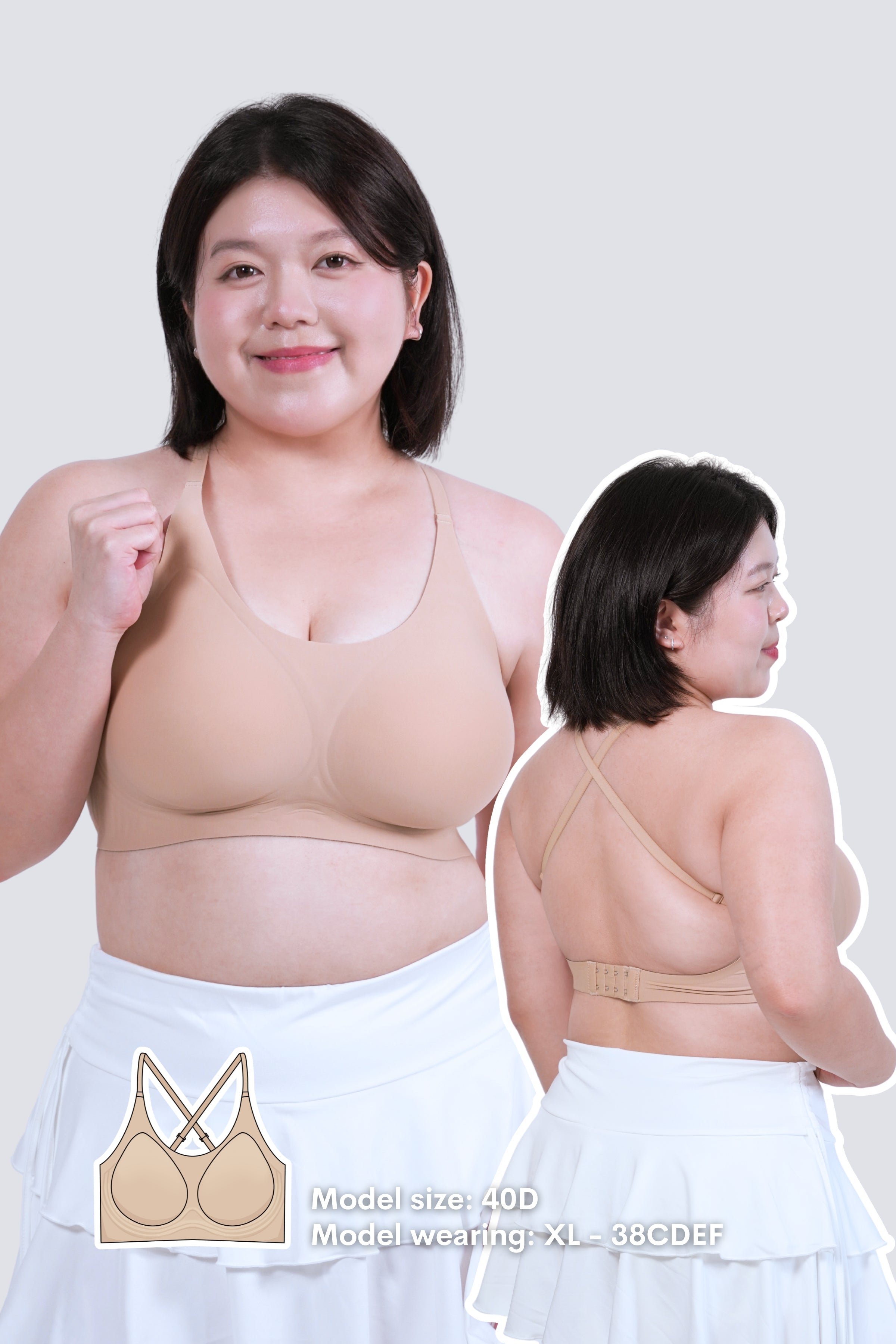 Daily Plus Low Back Multi-Way Bra In Warm Skin - Bra - Push Up & Seamless - Adelais Official
