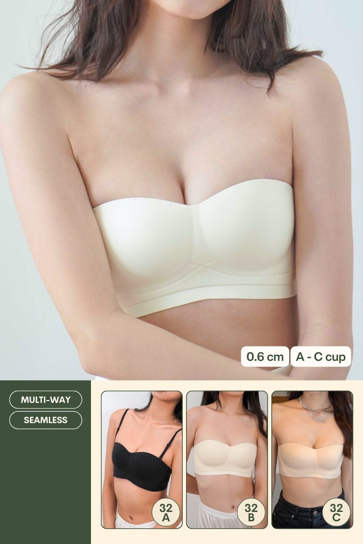 Daily Softie Multi - way Seamless Bra In Milky White - Bra - Strapless (Multi - Way) & Push Up - Adelais Official