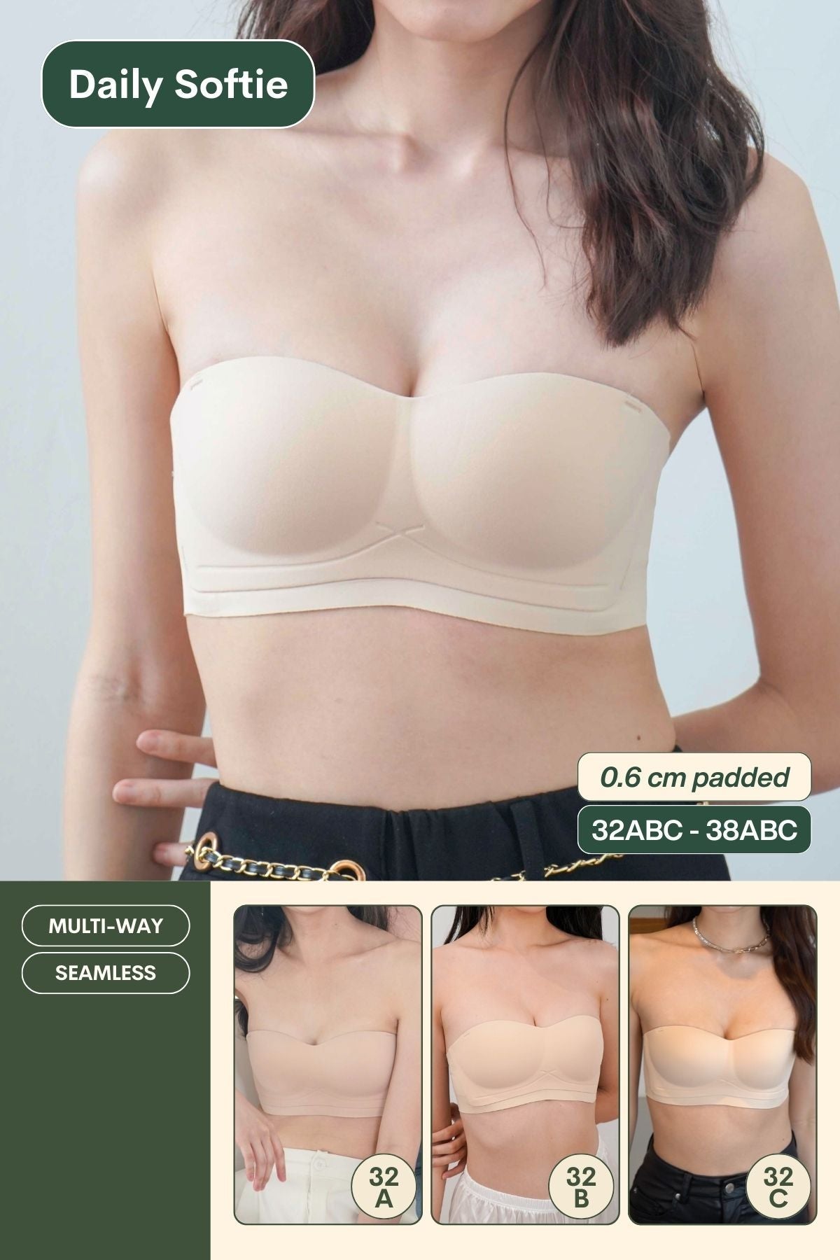 Daily Softie Multi - way Seamless Bra In Soft Skin - Bra - Strapless (Multi - Way) & Push Up - Adelais Official