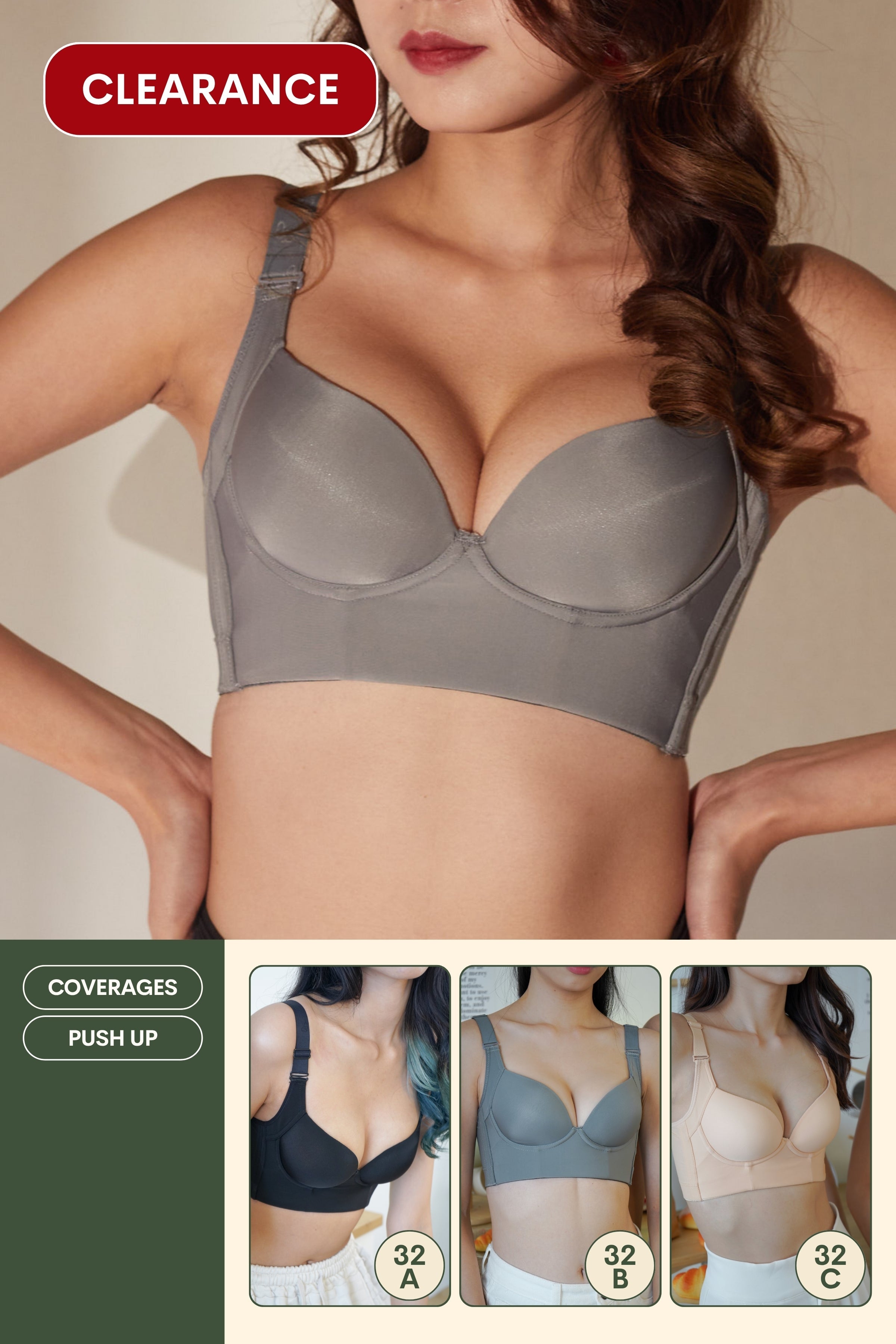 Day Shaper Specialised Boobs Reshaping Push Up Bra In Gray - Bra - Coverage & Push Up - Adelais Official