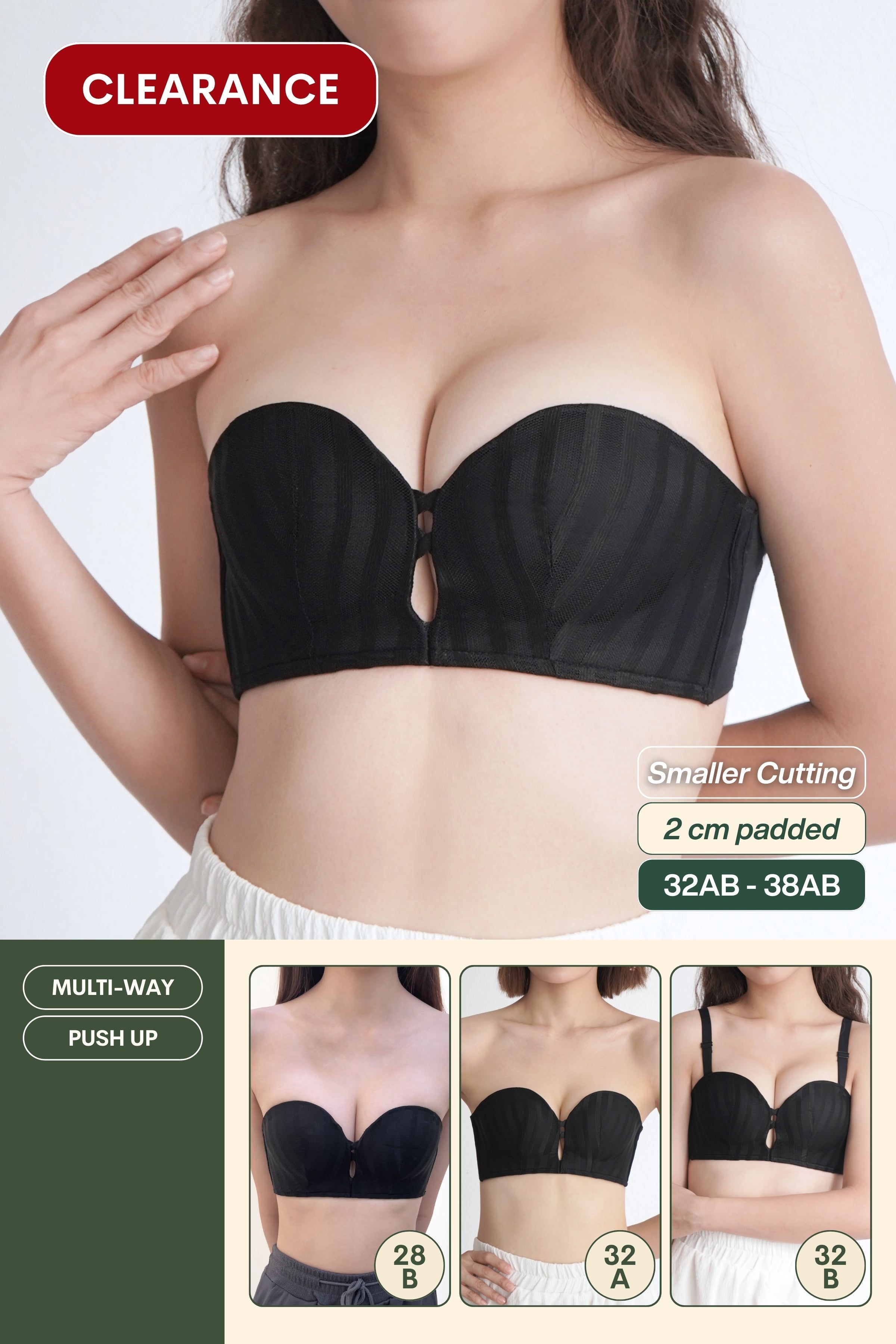 Everyday Fit Multi-Way Push Up Bra In Black - Bra - Strapless (Multi-Way) & Push Up - Adelais Official