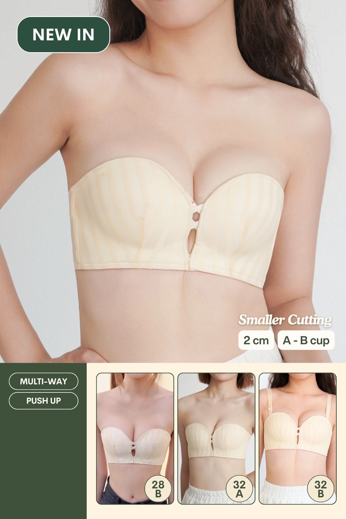 Everyday Fit Multi - Way Push Up Bra In Lemon Chiffon - Bra - Strapless (Multi - Way) & Push Up - Adelais Official