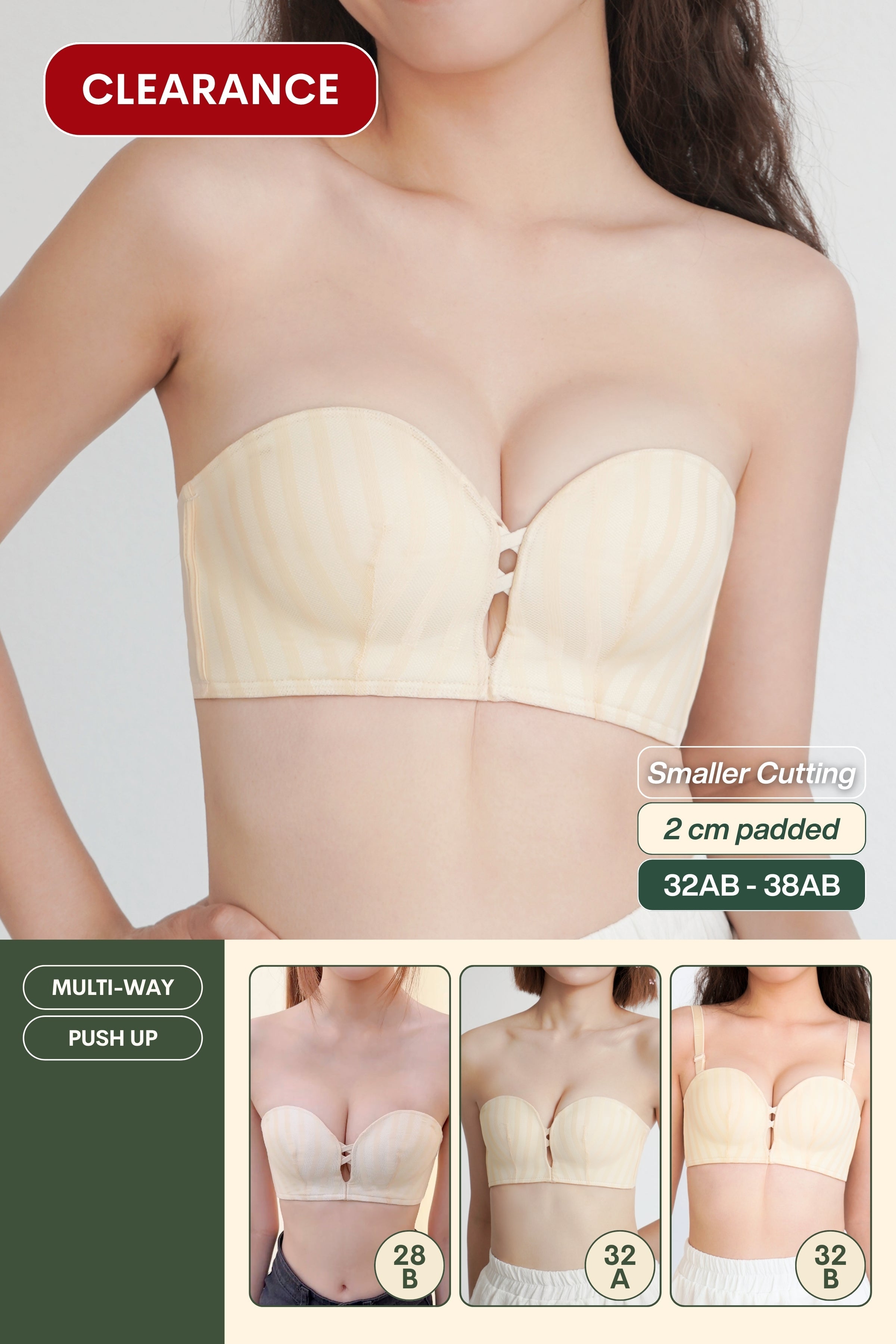 Everyday Fit Multi-Way Push Up Bra In Lemon Chiffon - Bra - Strapless (Multi-Way) & Push Up - Adelais Official