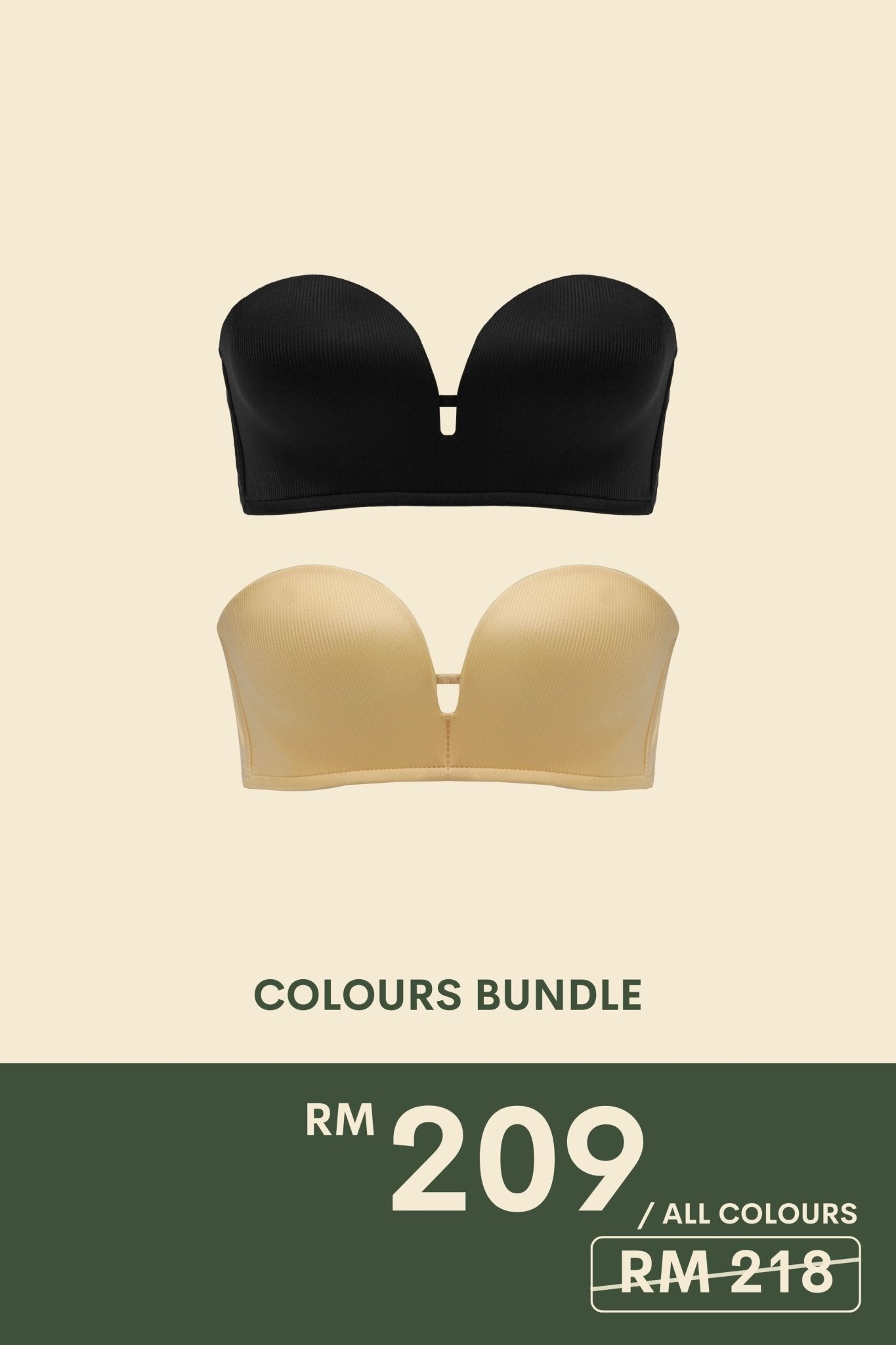 Everyday Push Up Anti-Slip Strapless Bra In Color Bundle - Adelais Official