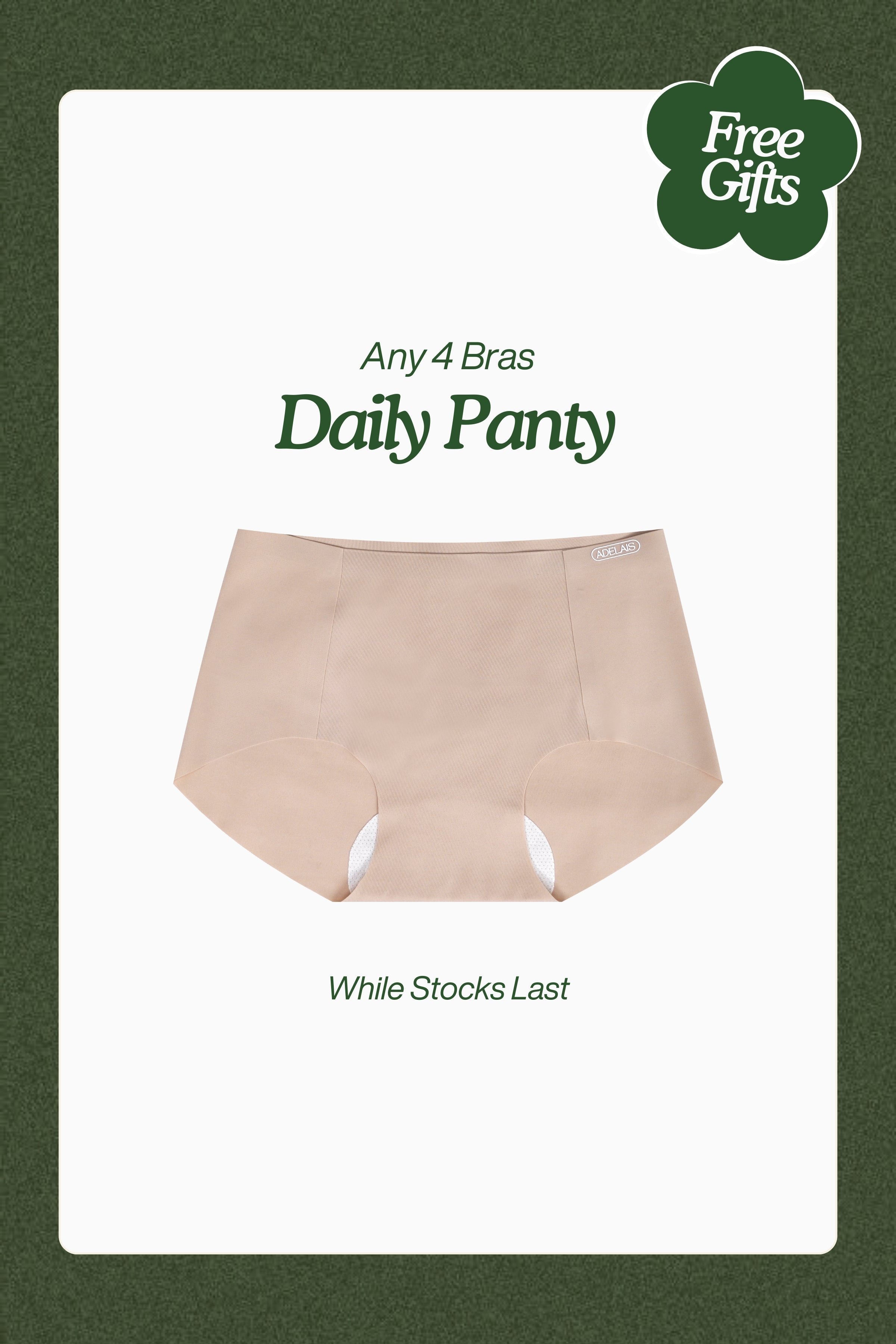 Free Gift - Every 4 Bras Free 1 @ Brief *Remark size at the note during checkout* - Free Gift - Adelais Official
