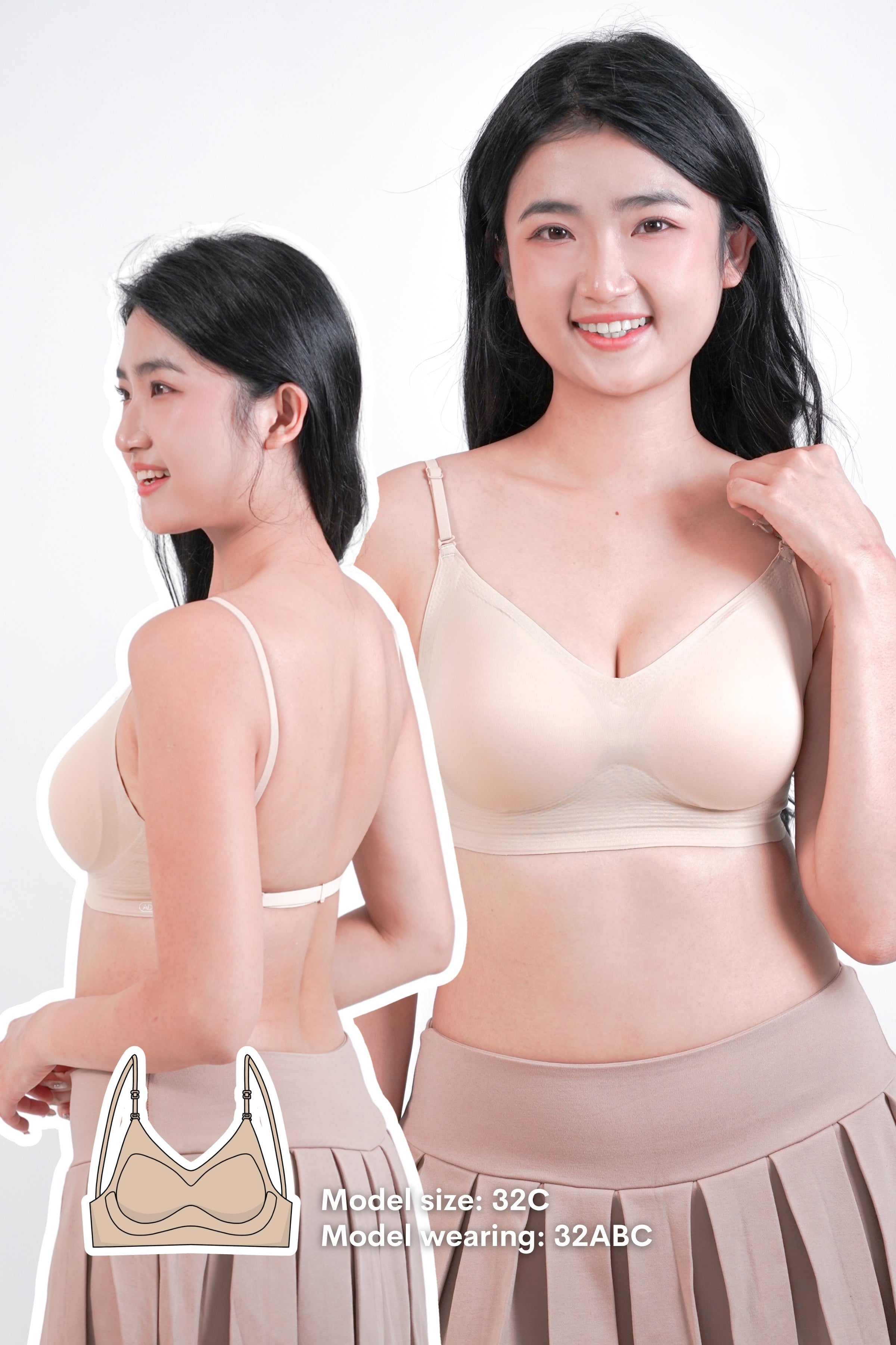 [JESSC] Daily Boost Low Back Multi-Way Push Up Bra - Bra - Push Up & Seamless - Adelais Official