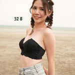 Lace Anti - Slip Push Up Strapless Bra In Black - Bra - Strapless & Push Up - Adelais Official