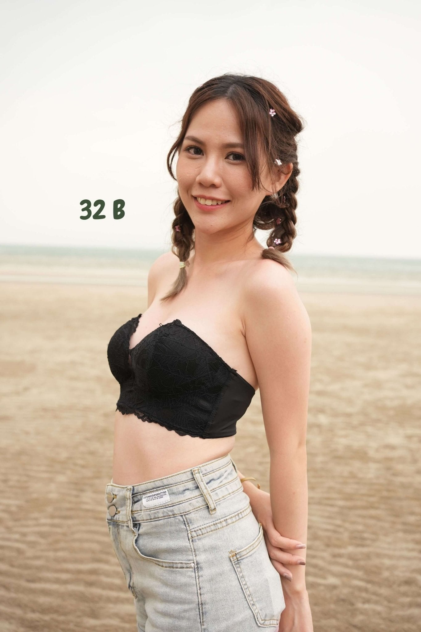 Lace Anti - Slip Push Up Strapless Bra In Black - Bra - Strapless & Push Up - Adelais Official