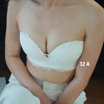 Lace Anti - Slip Push Up Strapless Bra In White - Bra - Strapless & Push Up - Adelais Official