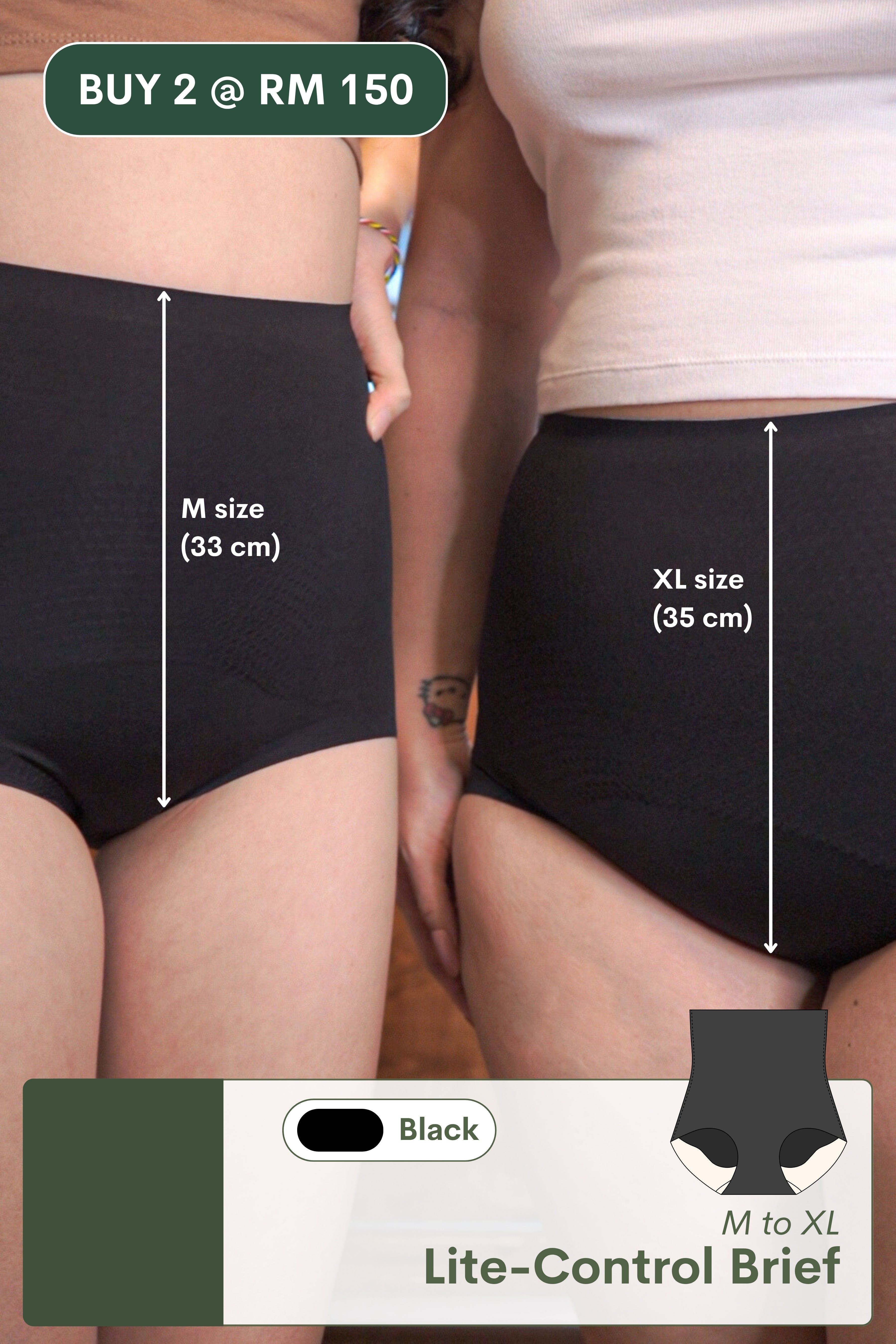 Lite-Control Brief with Abdomen Control & Butt Lifting In Black - Panty - Tummy Control Brief - Adelais Official