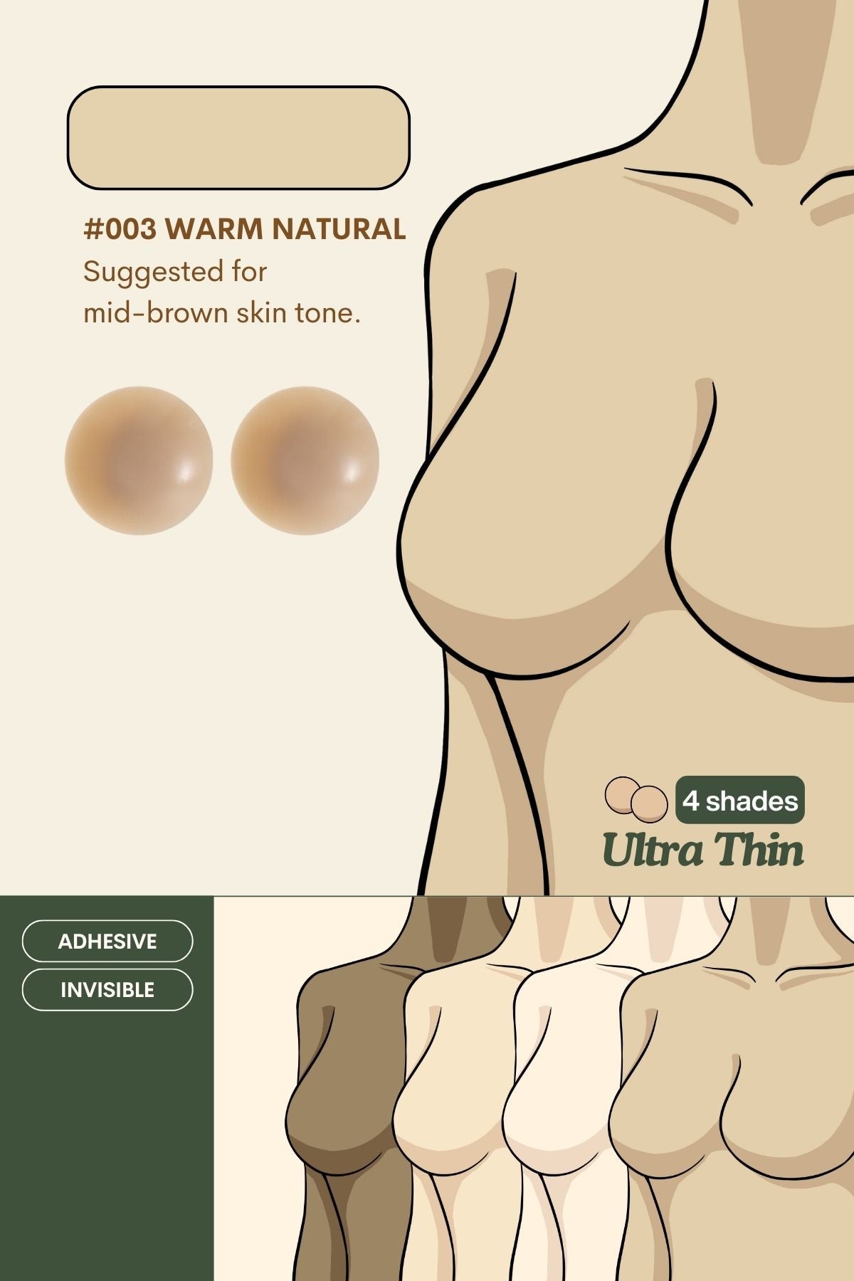 [NEW - IN] Adhesive Nipple Cover with Ultra - Thin & Light Edge (8CM Diameter) - Adhesive Bras (Nubra & Nipple Cover) - Adelais Official