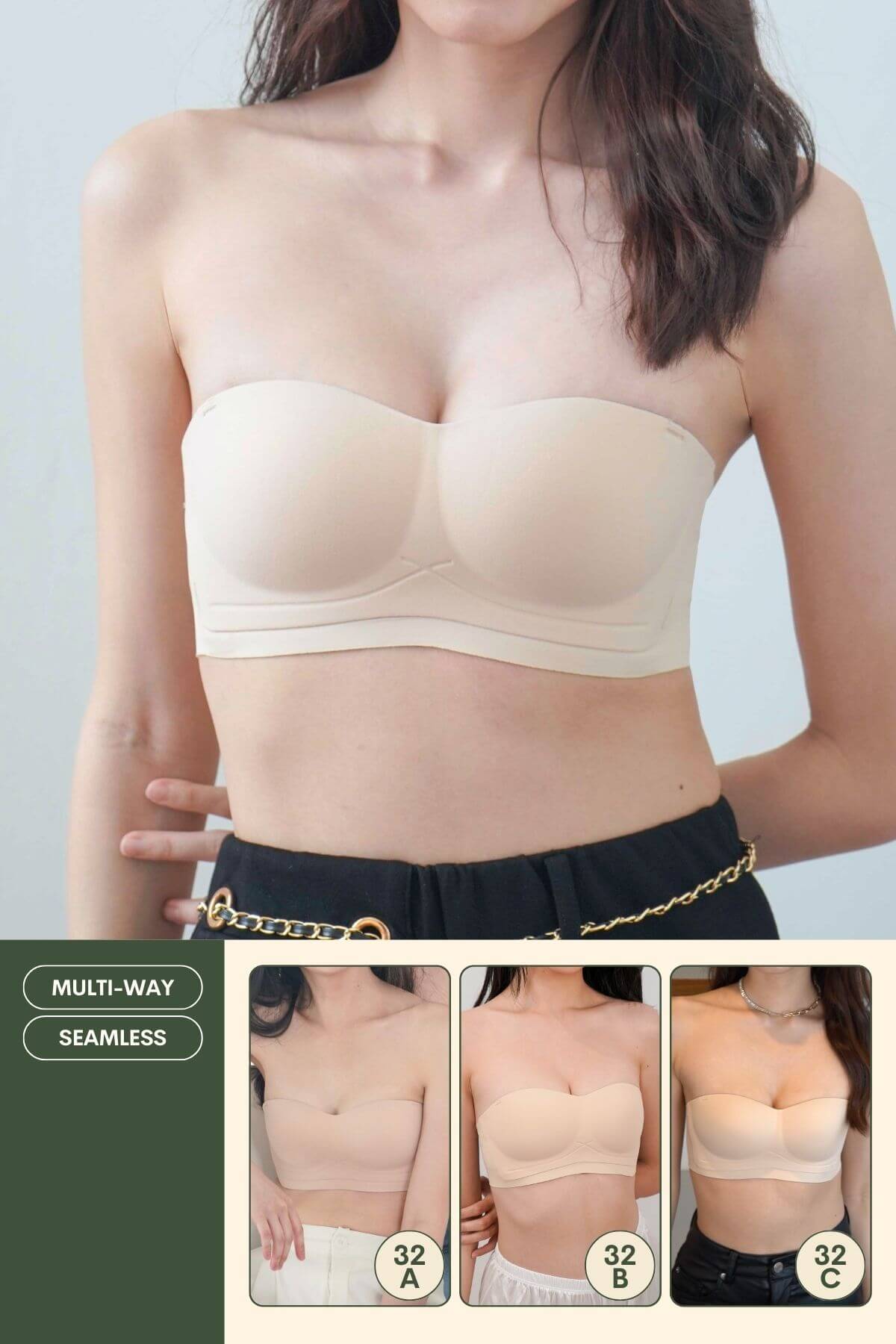 [New - In] Daily Softie Multi - way Seamless Bra In Soft Skin - Bra - Strapless (Multi - Way) & Push Up - Adelais Official