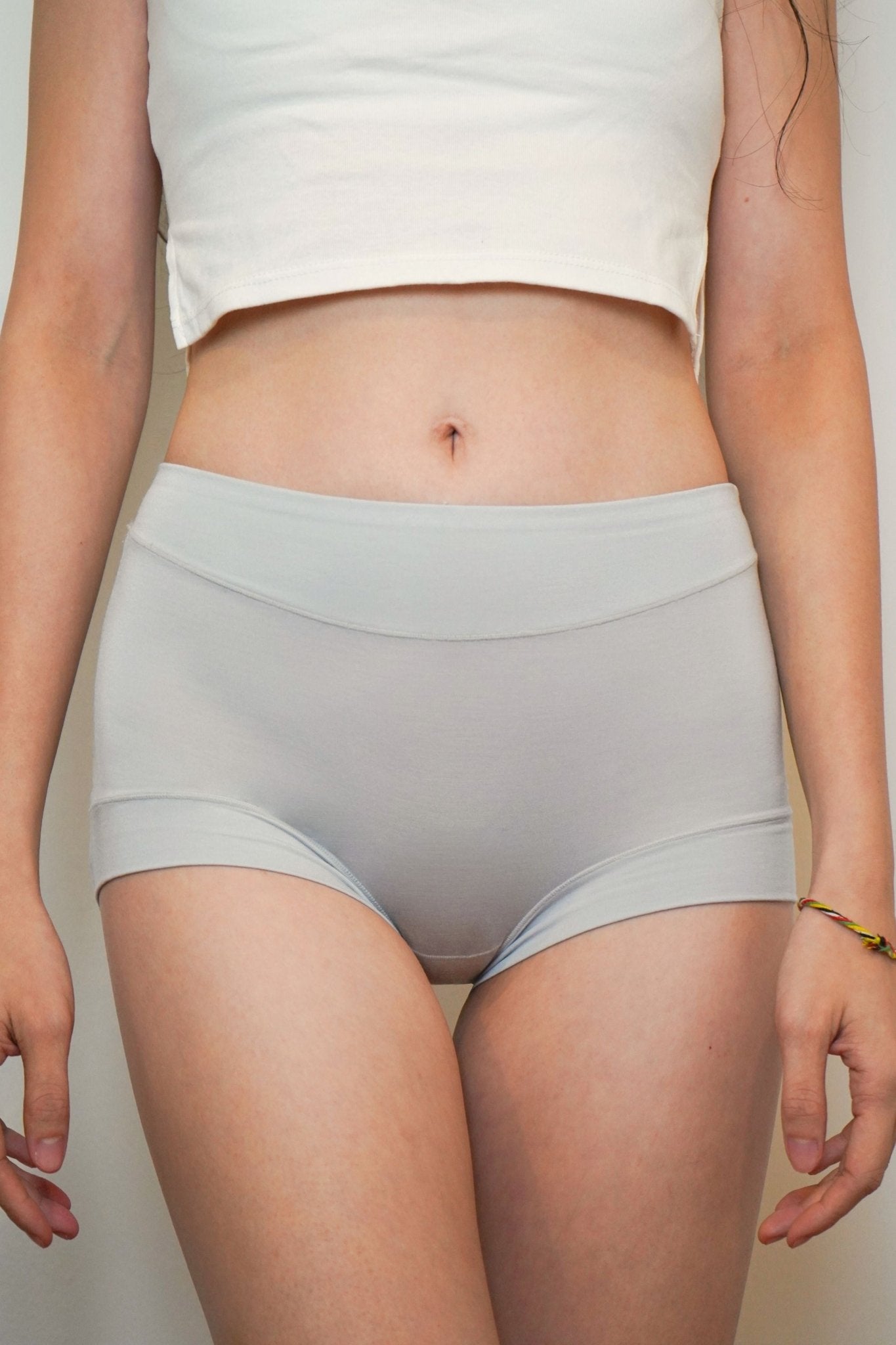 [NEW - IN] Soft Cotton 60S Modal Antibacterial Panty In Light Grey - Panty - Seamless Brief - Adelais Official