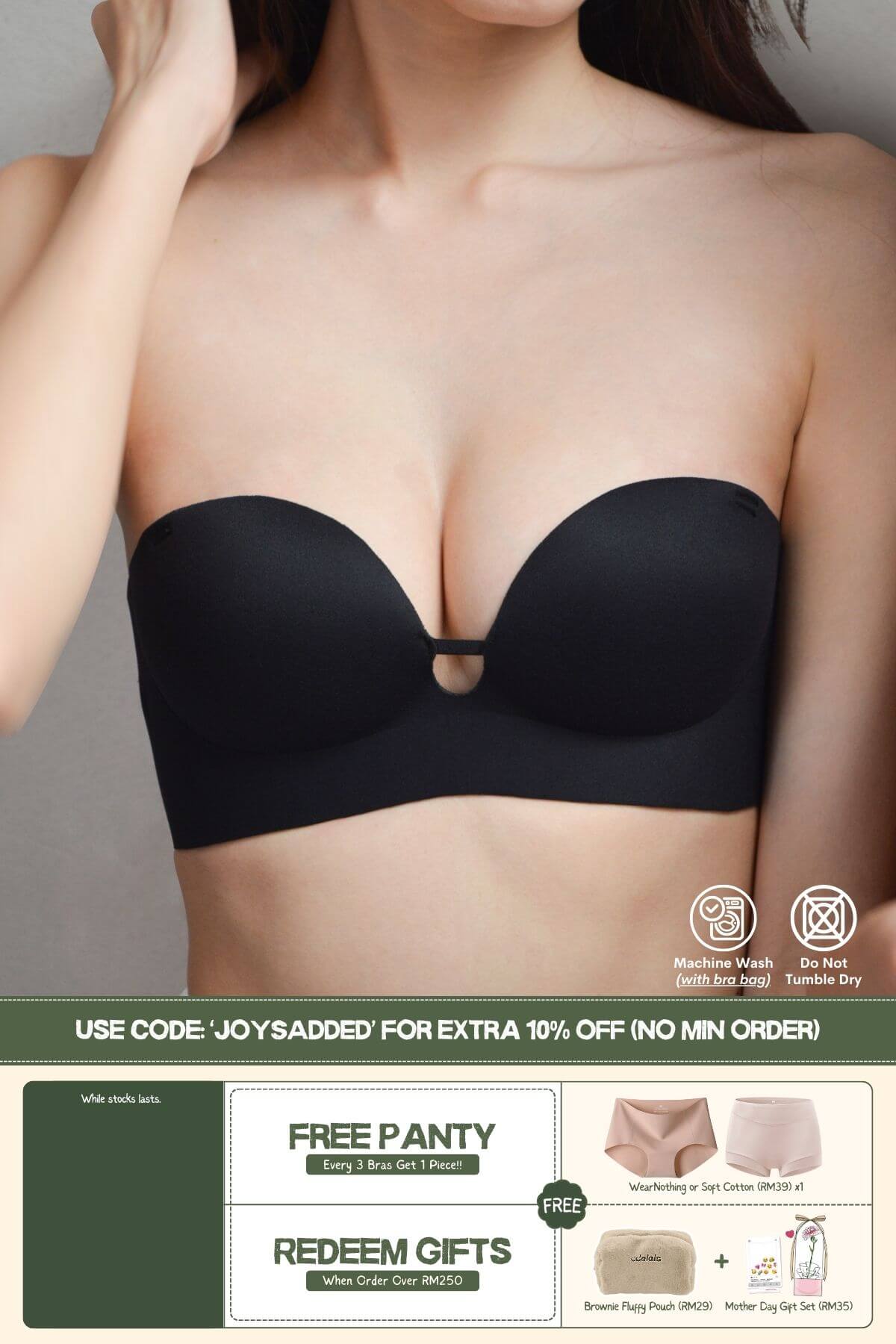 [New-In] Ultra Softie Push Up & Seamless Multi-Way Bra in Black - Adelais Official