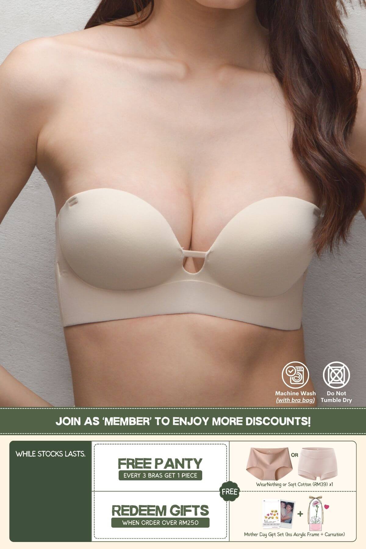 [New-In] Ultra Softie Push Up & Seamless Multi-Way Bra in Soft Skin - Adelais Official - Bra - Strapless (Multi-Way) & Push Up