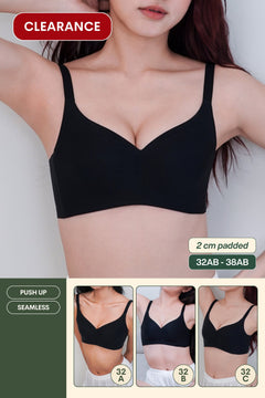 Pure Comfort Seamless Push Up Bra In Black