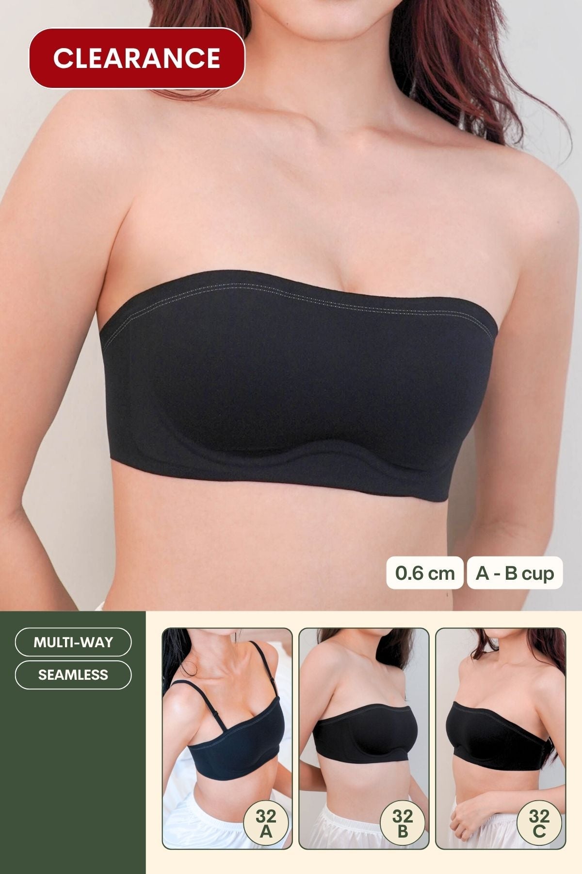 Pure Softie Multi - Way Seamless Bra In Black - Bra - Strapless (Multi - Way) & Push Up - Adelais Official