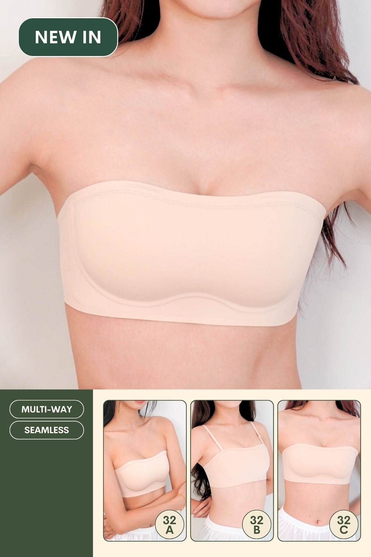 Pure Softie Multi - Way Seamless Bra In Soft Skin - Bra - Strapless (Multi - Way) & Push Up - Adelais Official