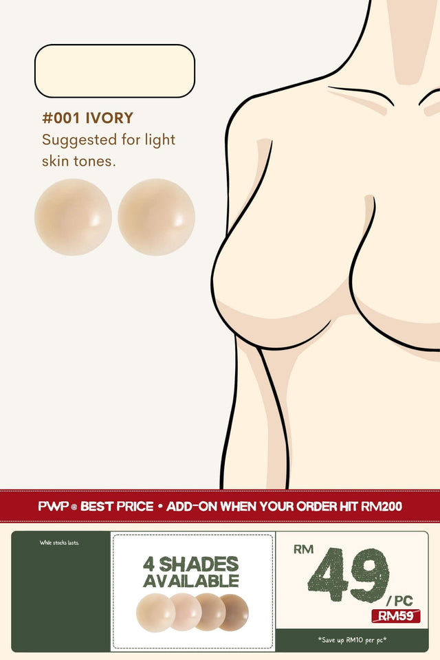 [PWP] Adhesive Nipple Cover with Ultra-Thin & Light Edge (8CM Diameter)
