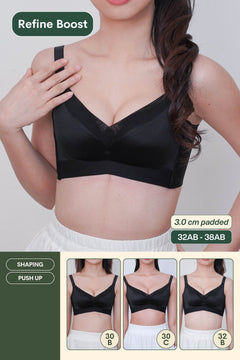 Refine Boost Shaping Push Up Bra in Black
