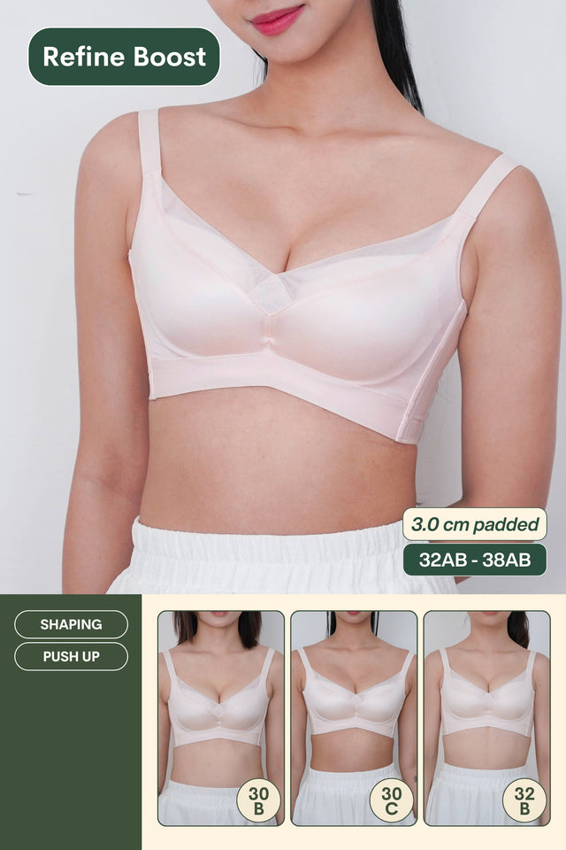 Refine Boost Shaping Push Up Bra in Soft Pink