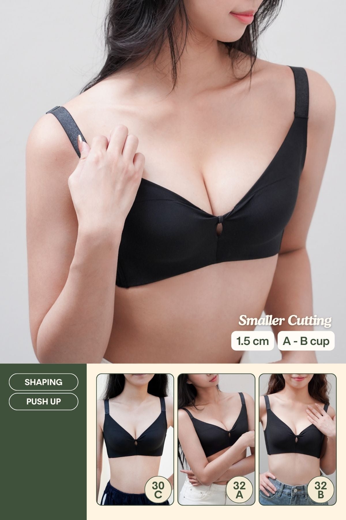 Refine SilkLite Shaping Push Up Bra In Black - Bra - Coverage & Push Up - Adelais Official