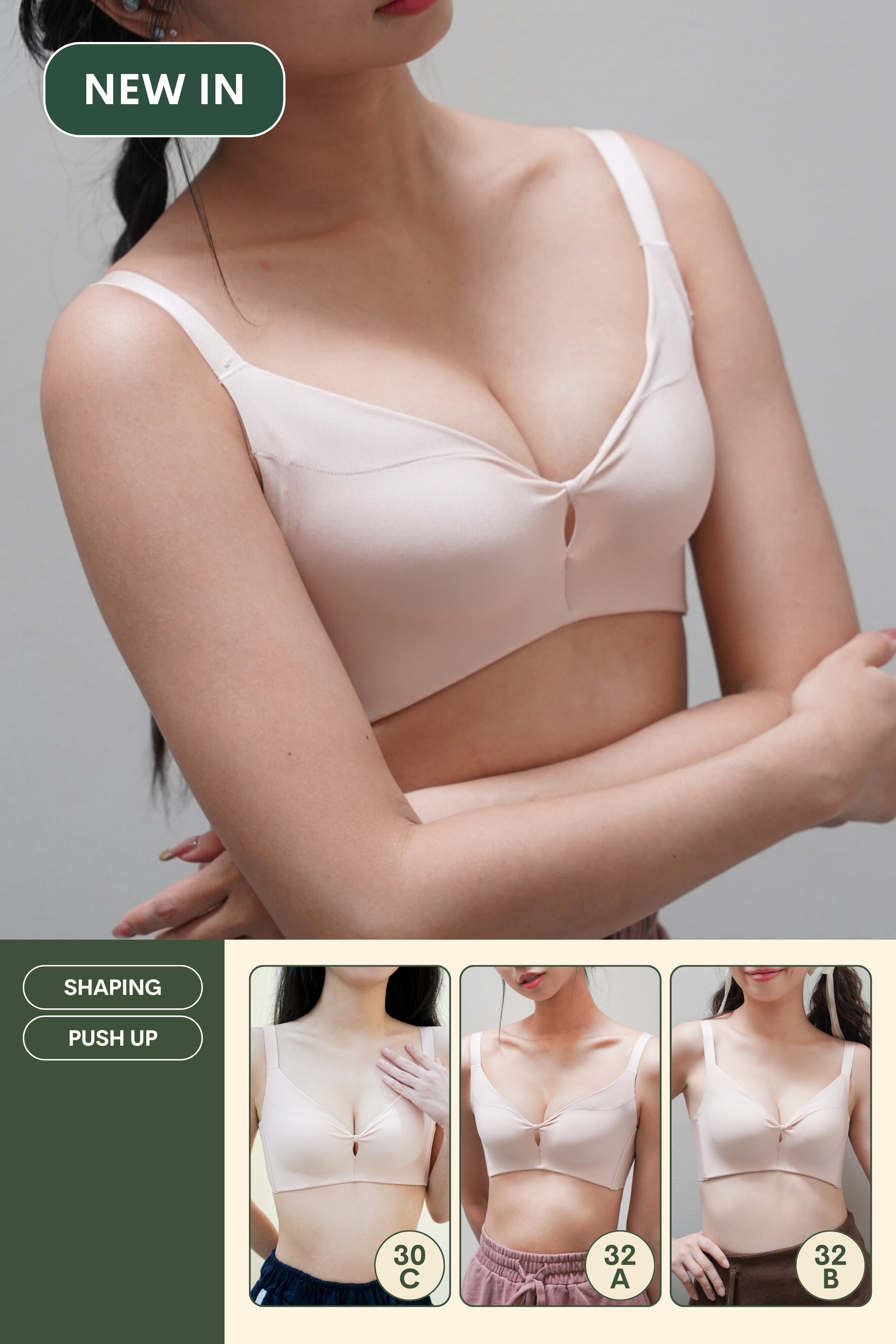 Refine SilkLite Shaping Push Up Bra In Soft Pink - Bra - Coverage & Push Up - Adelais Official