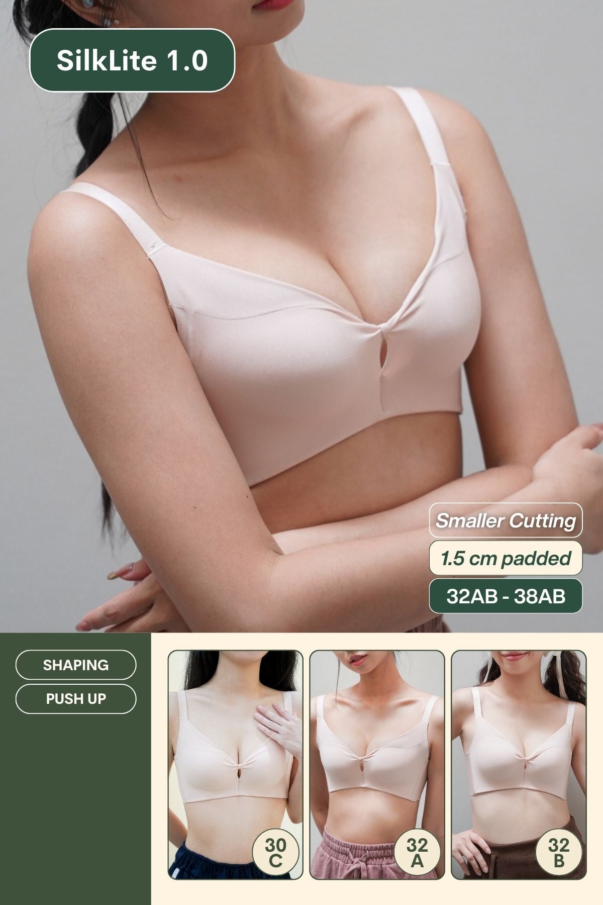 Refine SilkLite Shaping Push Up Bra In Soft Pink - Bra - Coverage & Push Up - Adelais Official